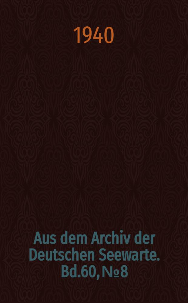 Aus dem Archiv der Deutschen Seewarte. Bd.60, №8 : Meteorologische Beobachtungen in Labrador während des 2 Internationalen Polarjahrs 1932-1933 und der anschließenden Jahre