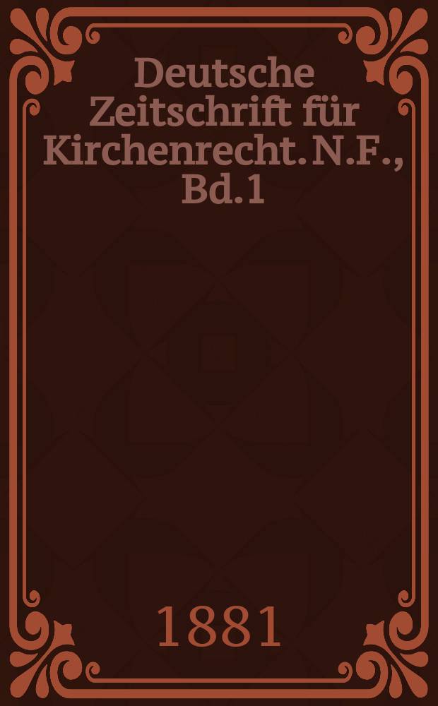 Deutsche Zeitschrift für Kirchenrecht. N.F., Bd.1(16), H.3