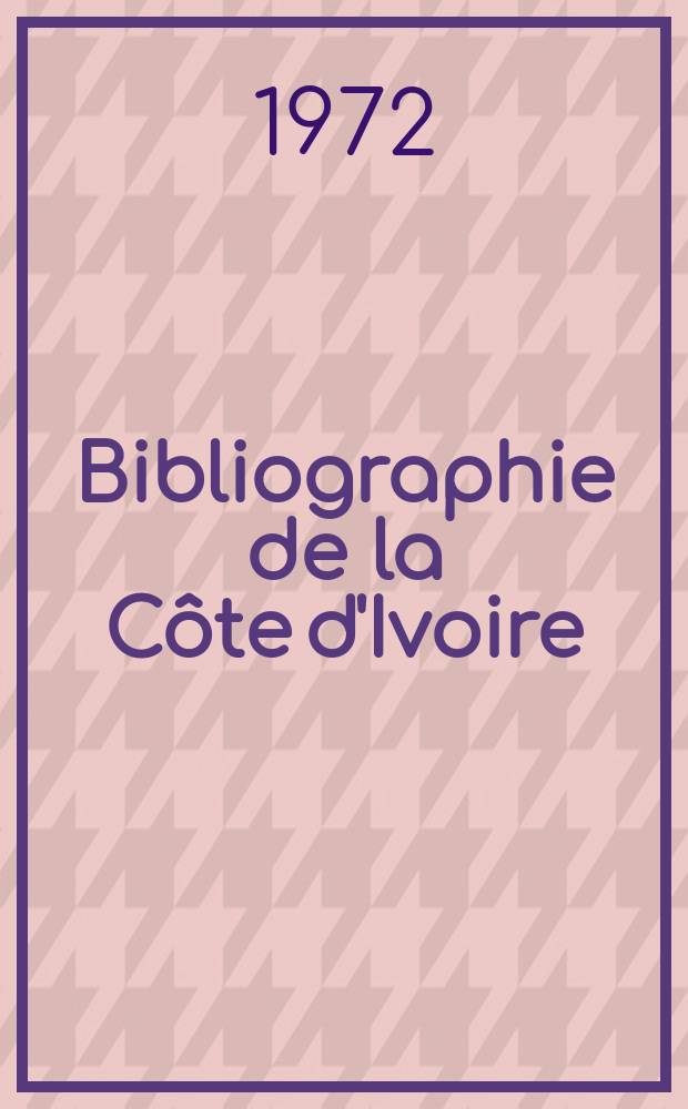 Bibliographie de la Côte d'Ivoire