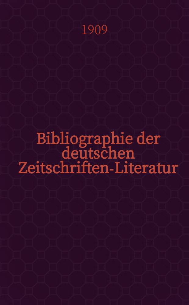 Bibliographie der deutschen Zeitschriften-Literatur : Alphabetisches nach Schlagworten sachlich geordnetes Verzeichnis, von... Aufsätzen, die während des Jahres in... zumeist wissenschaftlichen Zeitschriften deutscher Zunge erschienen sind. Bd.24A