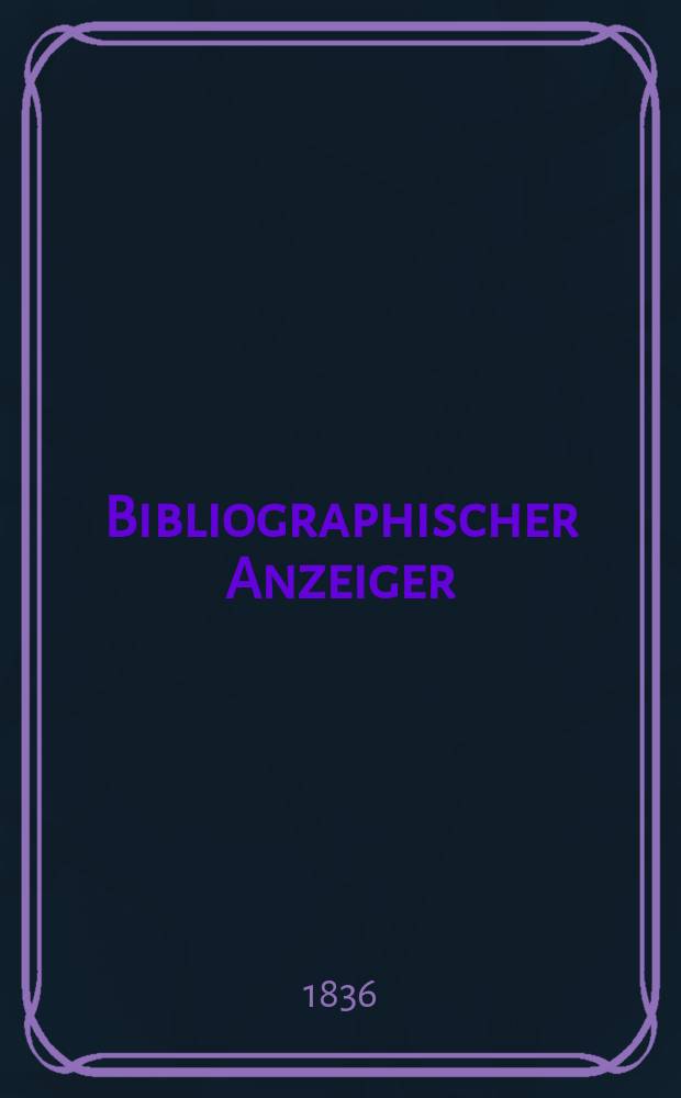 Bibliographischer Anzeiger