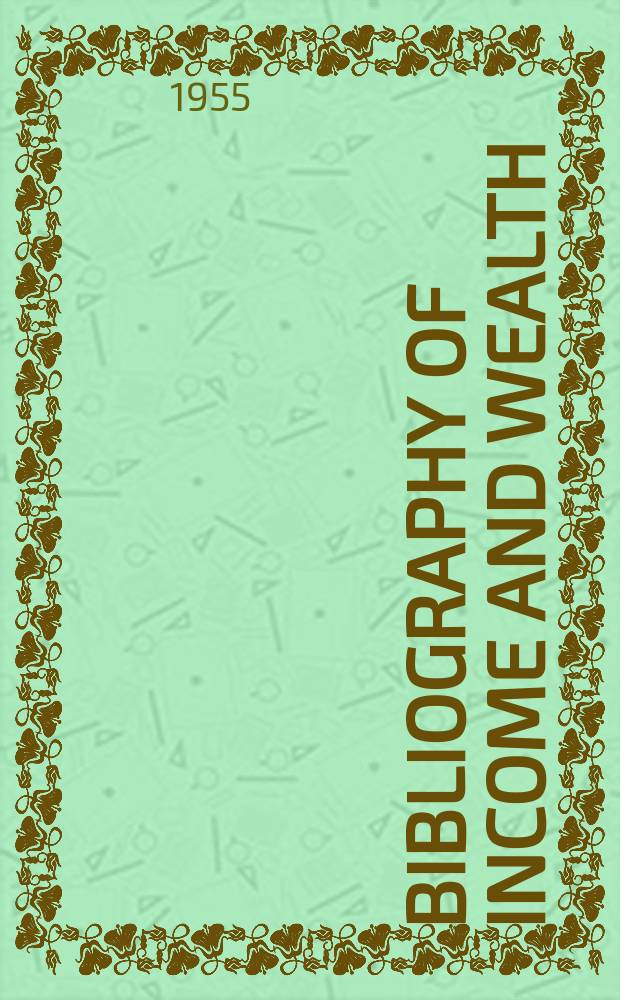 Bibliography of income and wealth