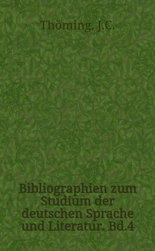 Bibliographien zum Studium der deutschen Sprache und Literatur. Bd.4 : Robert - Musil - Bibliographie