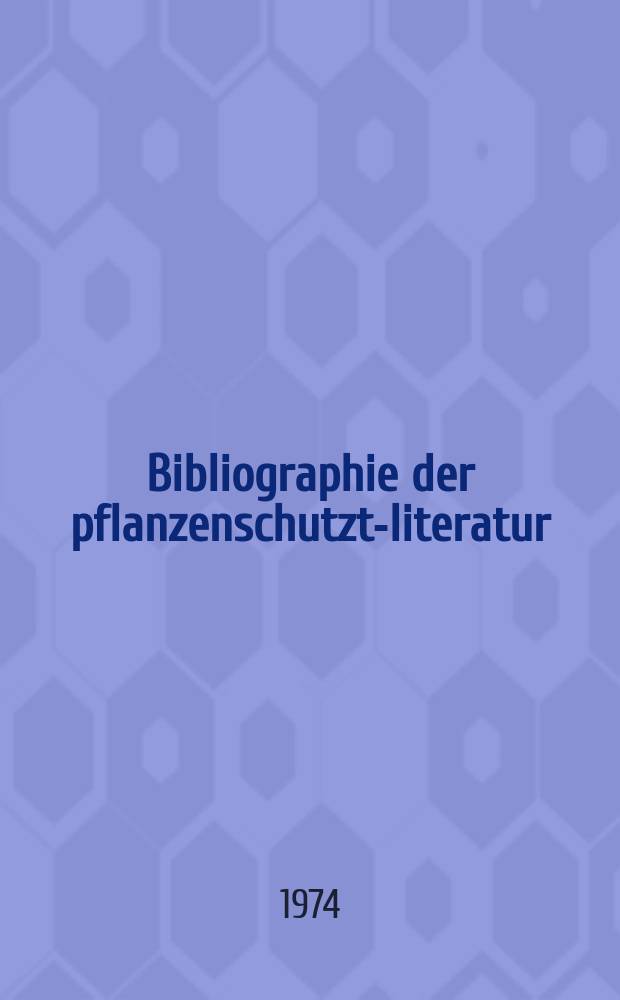 Bibliographie der pflanzenschutzt-literatur : Das jahr. Bd.9, Указатель