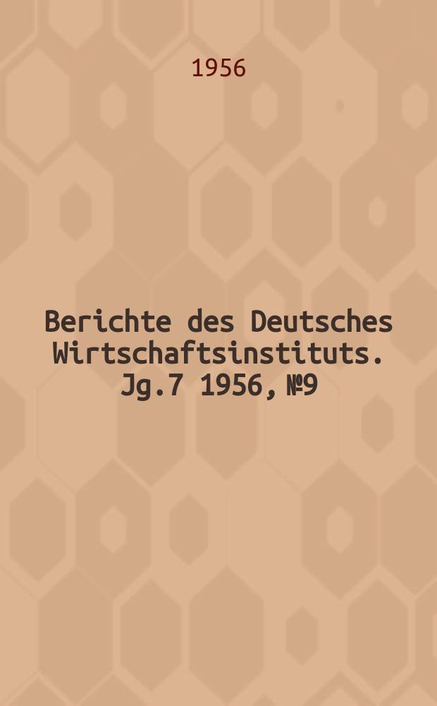 Berichte des Deutsches Wirtschaftsinstituts. Jg.7 1956, №9 : Der Konsumentenkredit im westdeutschen Einzelhandel