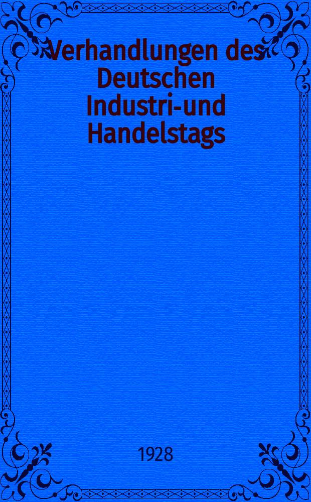 Verhandlungen des Deutschen Industrie- und Handelstags