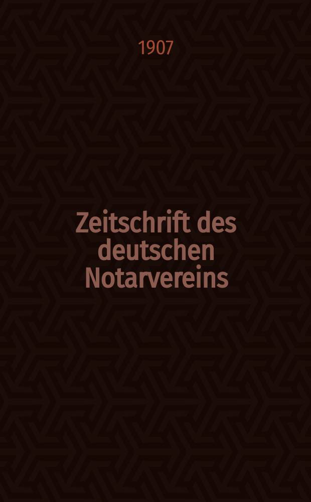 Zeitschrift des deutschen Notarvereins