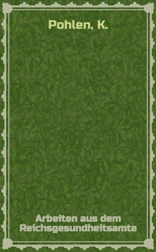 Arbeiten aus dem Reichsgesundheitsamte : Beihefte zu den Veröffentlichungen des Reichsgesundheitsamtes. Bd.71, H.1 : Gesammelte gesundheitsstatistische Abhandlungen und Kurzberichte
