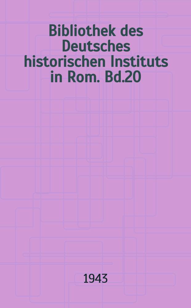 Bibliothek des Deutsches historischen Instituts in Rom. Bd.20 : Das Vatikanische Archiv