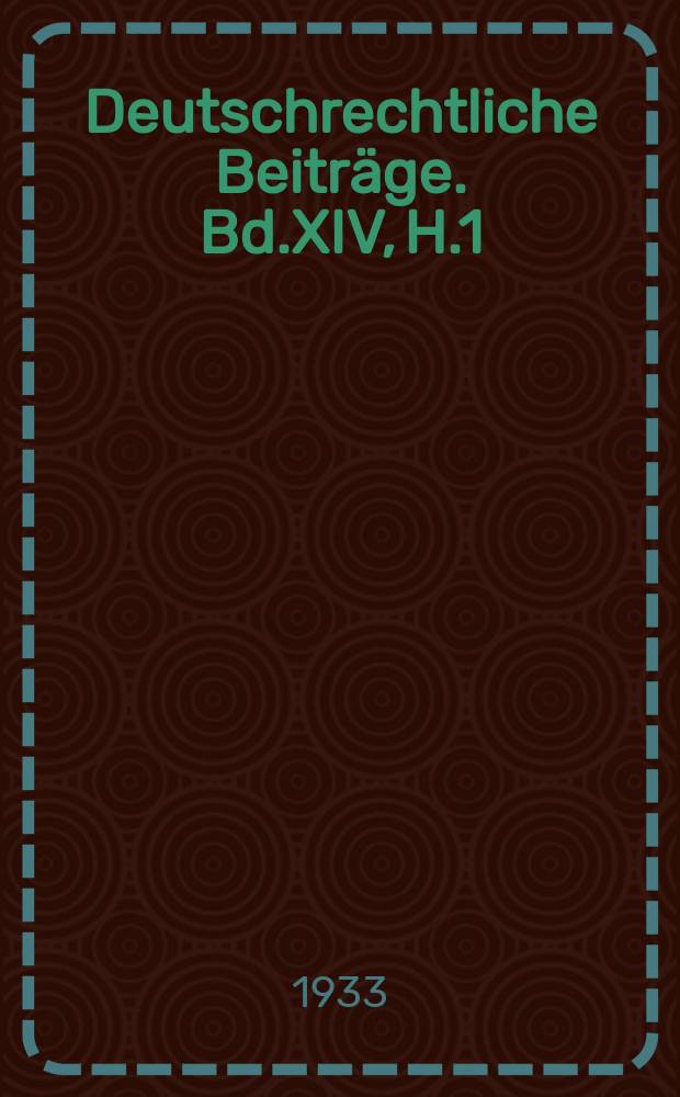Deutschrechtliche Beiträge. Bd.XIV, H.1 : Freiheitsgarantien für Person u. Eigentum im Mittelalter