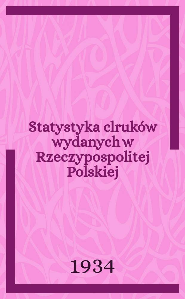 Statystyka clruków wydanych w Rzeczypospolitej Polskiej : Statistique des imprimes édités dans la République polonaise
