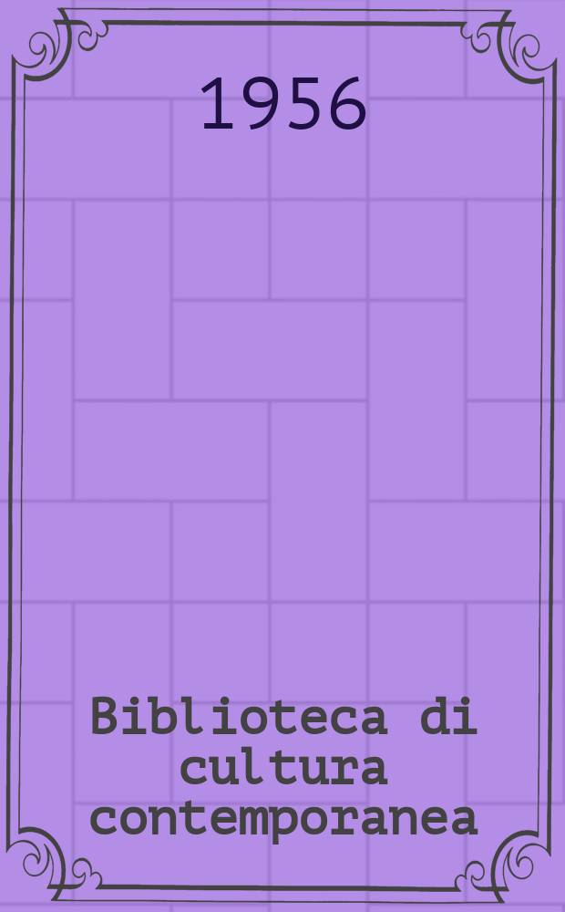 Biblioteca di cultura contemporanea