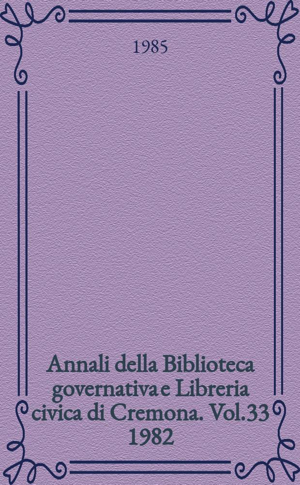 Annali della Biblioteca governativa e Libreria civica di Cremona. Vol.33 1982 : Rurale