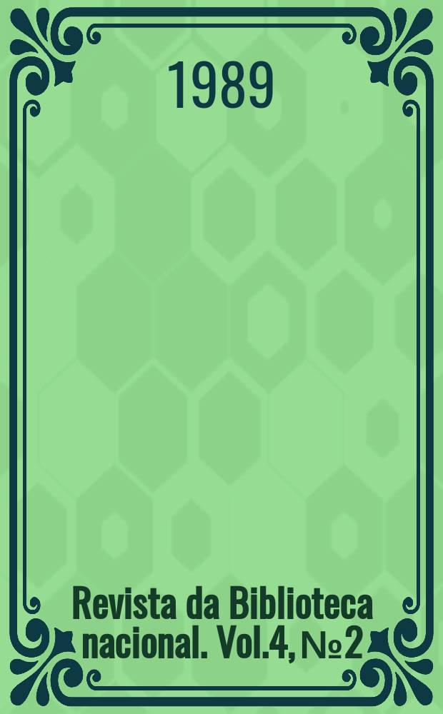 Revista da Biblioteca nacional. Vol.4, №2