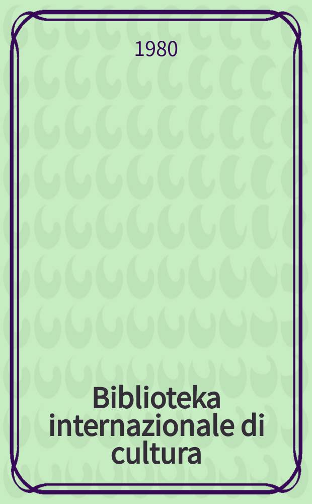 Biblioteka internazionale di cultura