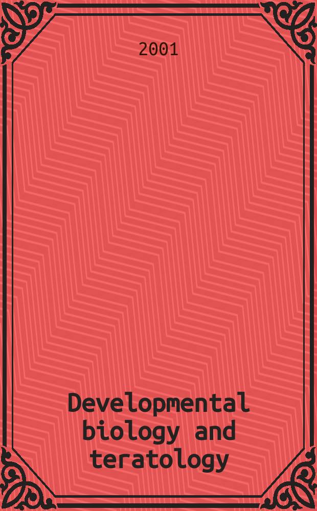 Developmental biology and teratology : Section 21 [of] Exerpta medica. Vol.50, №3