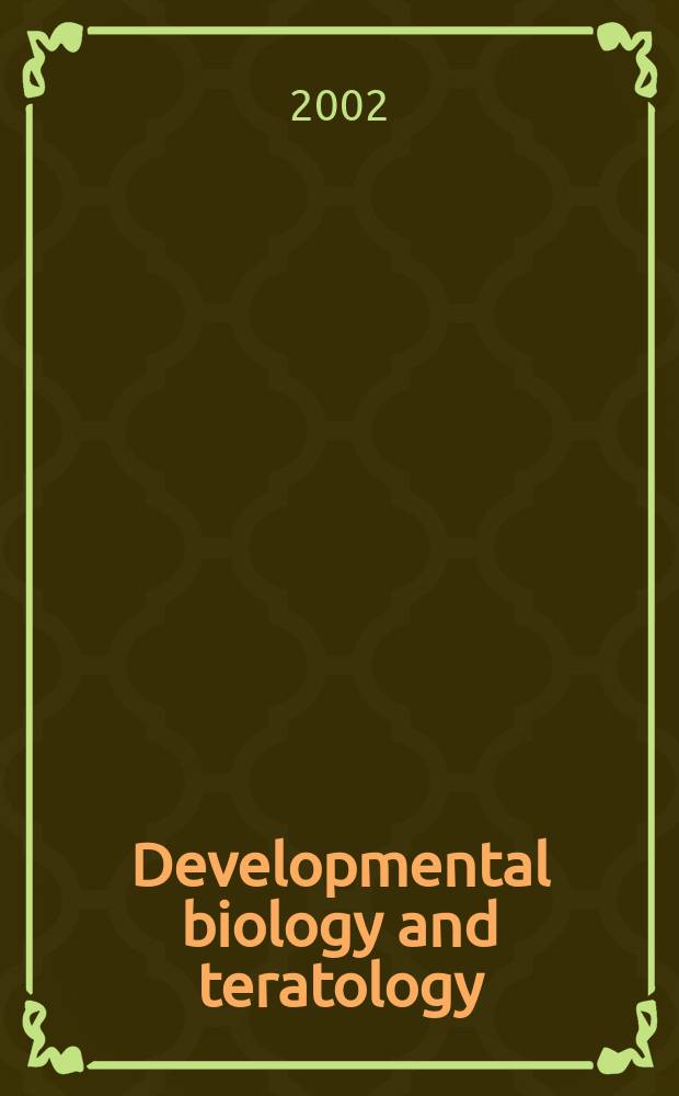 Developmental biology and teratology : Section 21 [of] Exerpta medica. Vol.53, №6