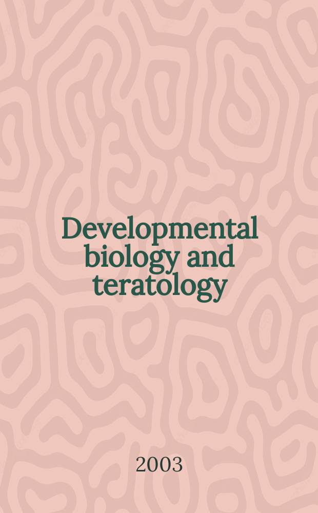 Developmental biology and teratology : Section 21 [of] Exerpta medica. Vol.54, №5