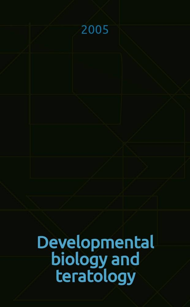 Developmental biology and teratology : Section 21 [of] Exerpta medica. Vol.58, №3