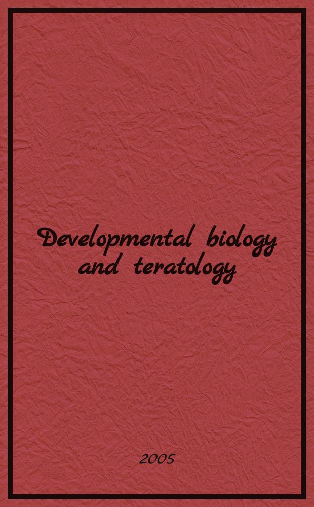 Developmental biology and teratology : Section 21 [of] Exerpta medica. Vol.58, №5
