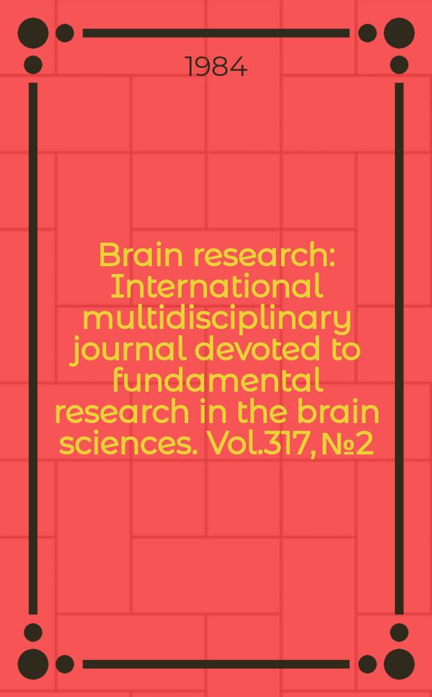 Brain research : International multidisciplinary journal devoted to fundamental research in the brain sciences. Vol.317, №2