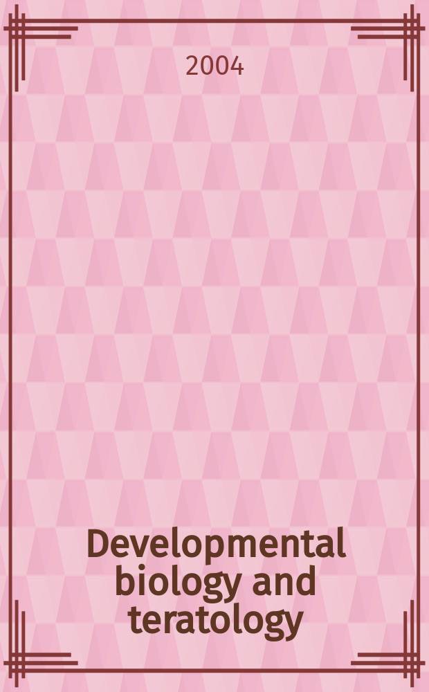 Developmental biology and teratology : Section 21 [of] Exerpta medica. Vol.57, №1