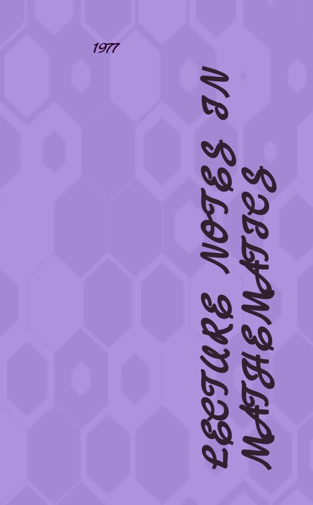 Lecture notes in mathematics : An informal series of special lectures, seminars and reports on mathematical topics. Differential geometrical methods in mathematical physics