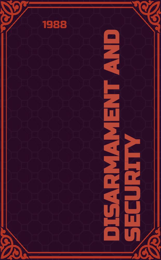 Disarmament and security : Yearbook