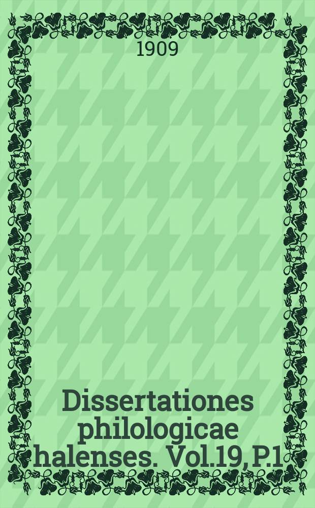 Dissertationes philologicae halenses. Vol.19, P.1 : Xenophontis quae fertur Apologia Socratis num genula putanda sit