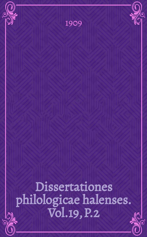 Dissertationes philologicae halenses. Vol.19, P.2 : De ratione quae intercedit inter Polyhium et tabulas publicas