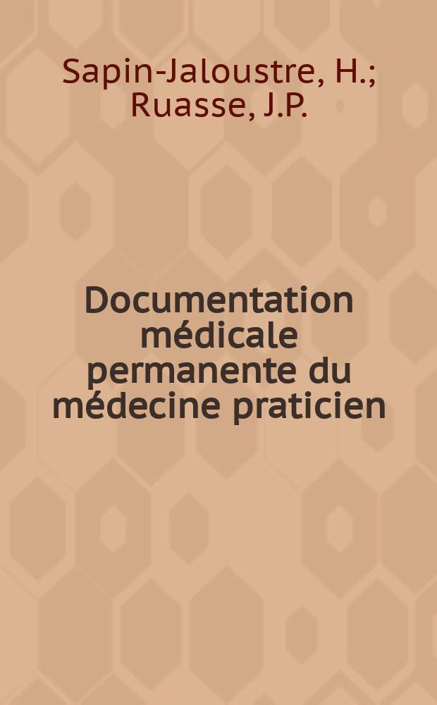 Documentation médicale permanente du médecine praticien : Suppl. au Concours médical. 1970, №17 : Soixante-dix consultations d'hygiène