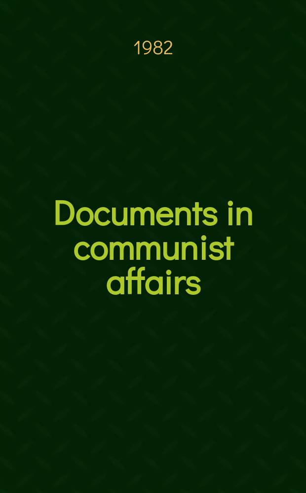 Documents in communist affairs