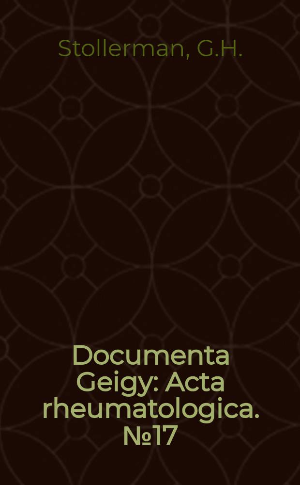 Documenta Geigy : Acta rheumatologica. №17 : The management and control...