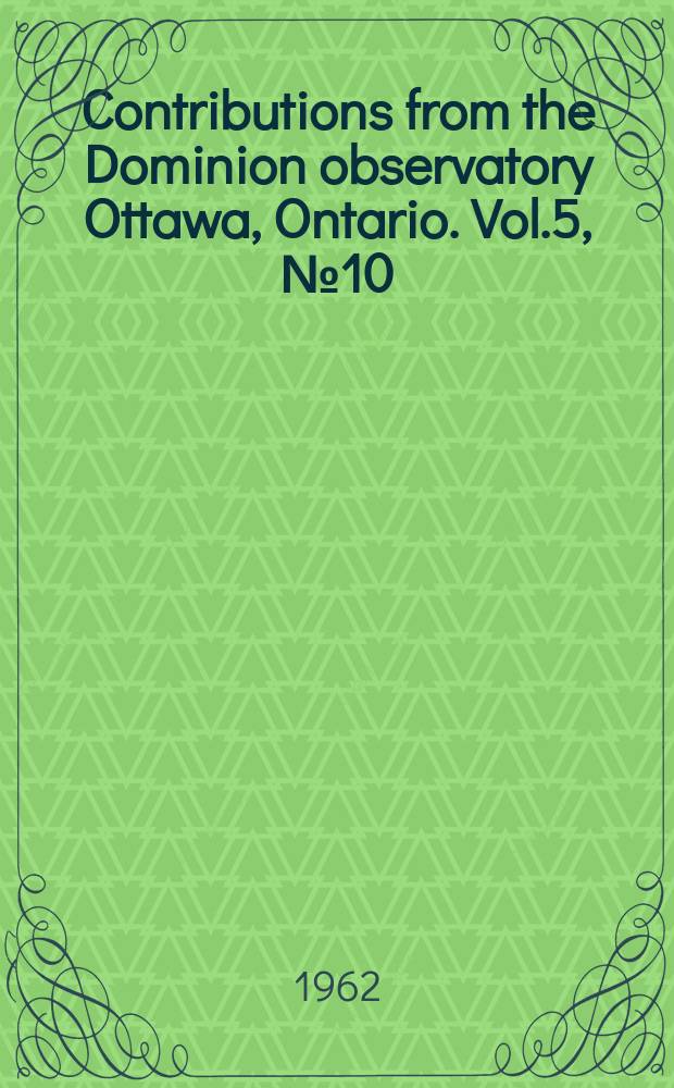 Contributions from the Dominion observatory Ottawa, Ontario. Vol.5, №10 : Computer program for a fault-plane solution