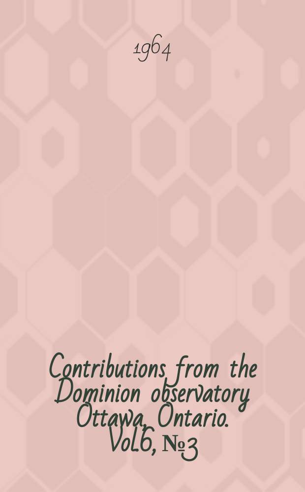 Contributions from the Dominion observatory Ottawa, Ontario. Vol.6, №3 : A comparative structural and petrographic study of probable Canadian meteorite craters