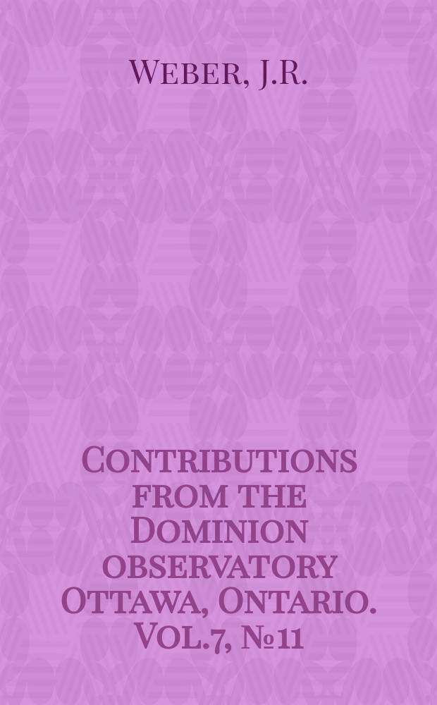 Contributions from the Dominion observatory Ottawa, Ontario. Vol.7, №11 : A Reconnaissance underwater gravity survey of Lake Superior