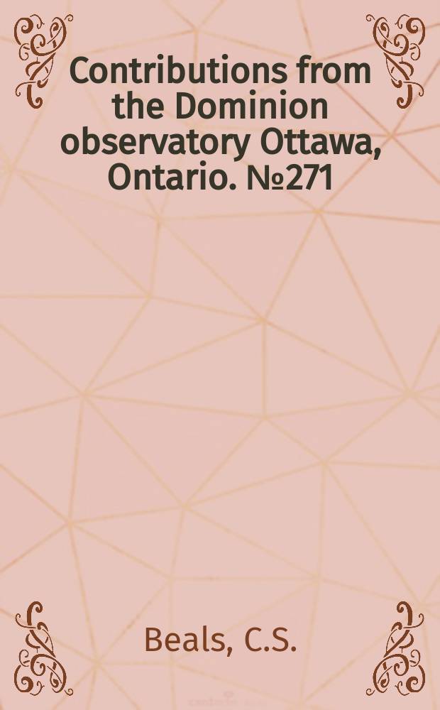 Contributions from the Dominion observatory Ottawa, Ontario. №271 : Impact craters and the relative ages of Earth and Moon