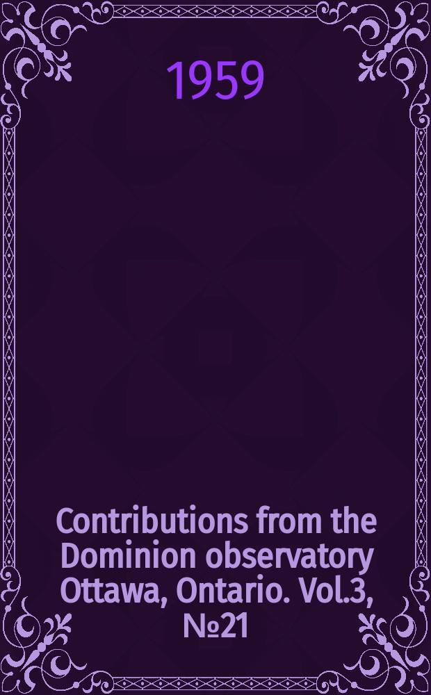 Contributions from the Dominion observatory Ottawa, Ontario. Vol.3, №21 : On the general plane problem of plasticity and its geophysical significance