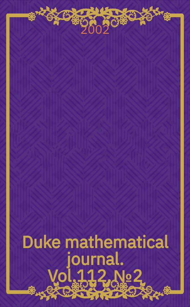 Duke mathematical journal. Vol.112, №2