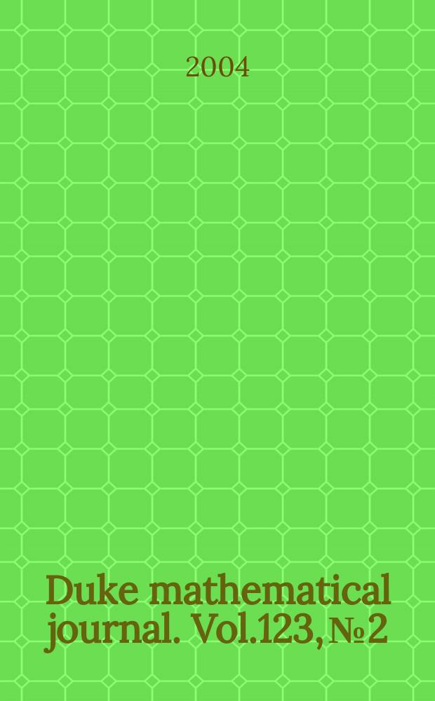 Duke mathematical journal. Vol.123, №2