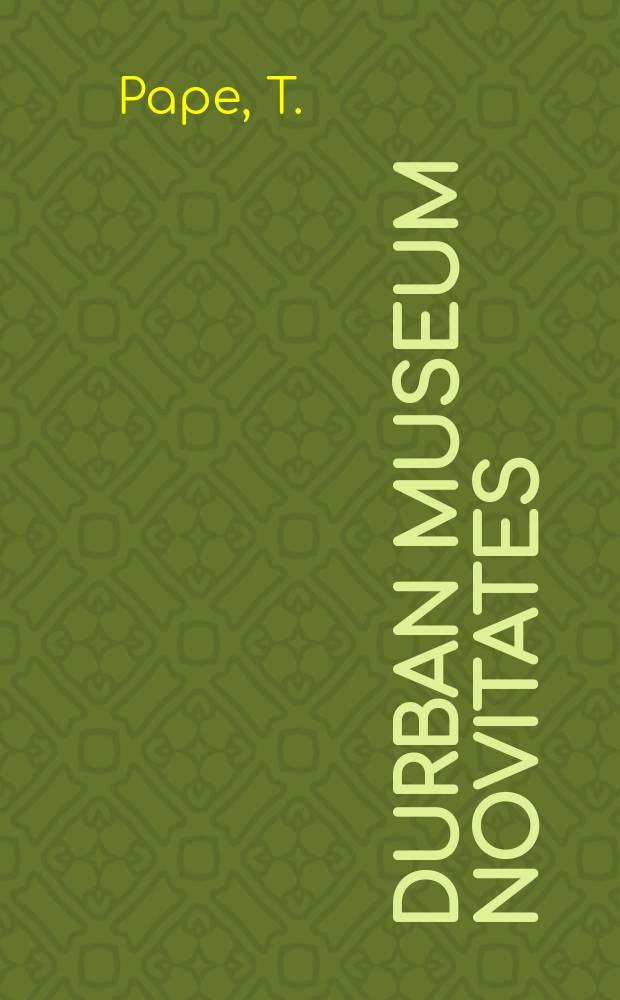 Durban museum novitates : Iss. by the Museum and art gallery, Durban. Vol.14, Pt.1 : Two new species of Hoplalainia ...