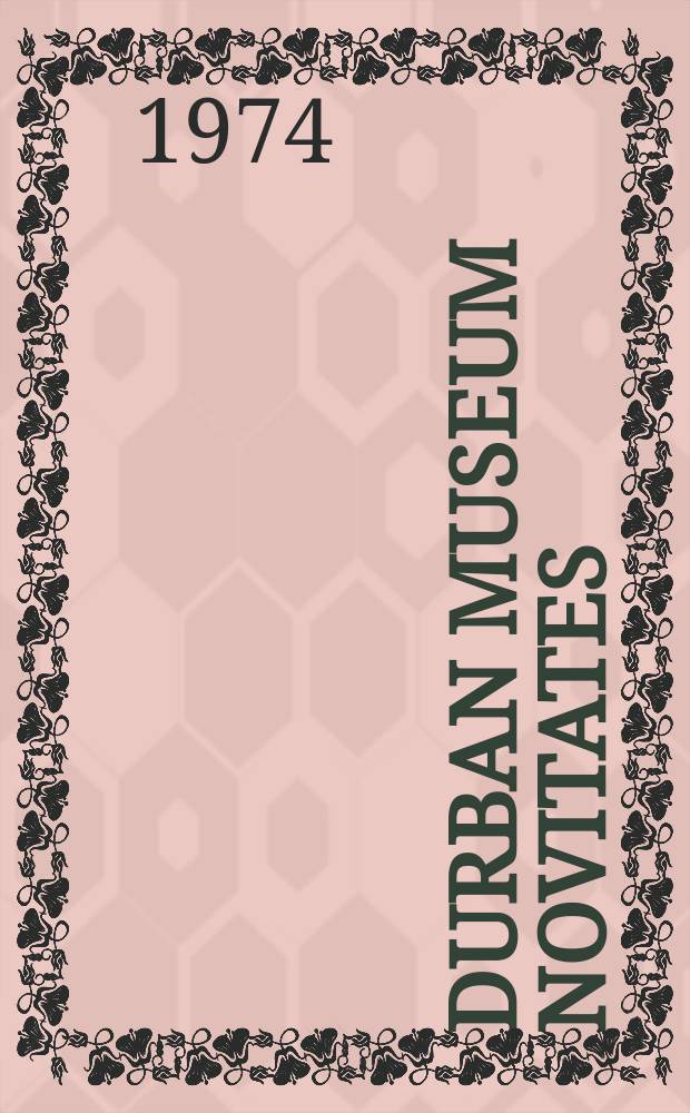 Durban museum novitates : Iss. by the Museum and art gallery, Durban. Vol.10, P.4 : The migratory Black Kite Milvus ...