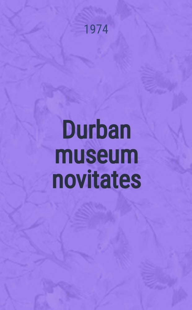 Durban museum novitates : Iss. by the Museum and art gallery, Durban. Vol.10, P.3 : The spotted Crake Porzana porzana ...