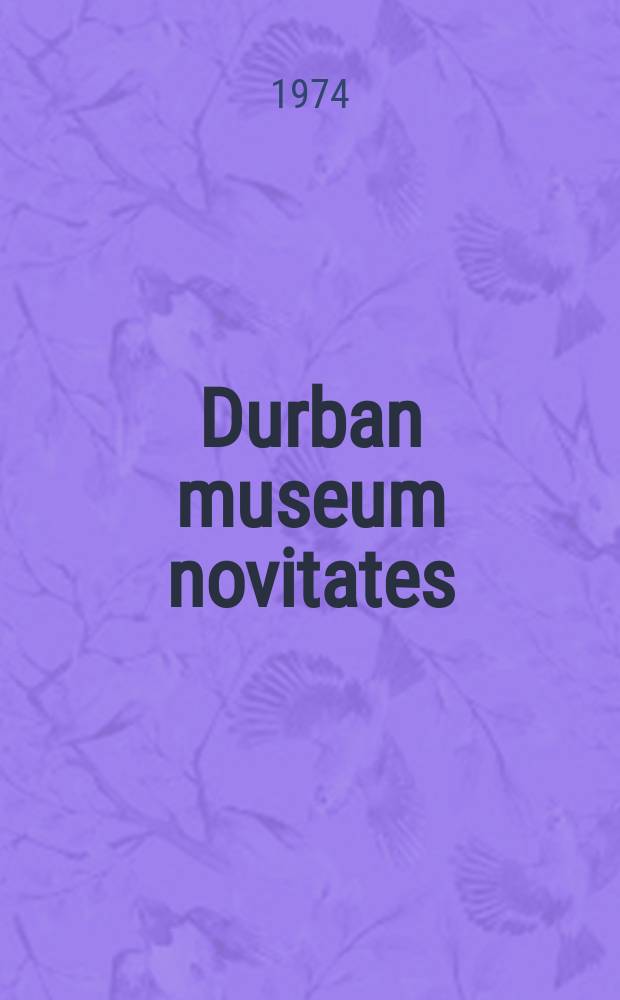 Durban museum novitates : Iss. by the Museum and art gallery, Durban. Vol.10, P.3 : The spotted Crake Porzana porzana ...