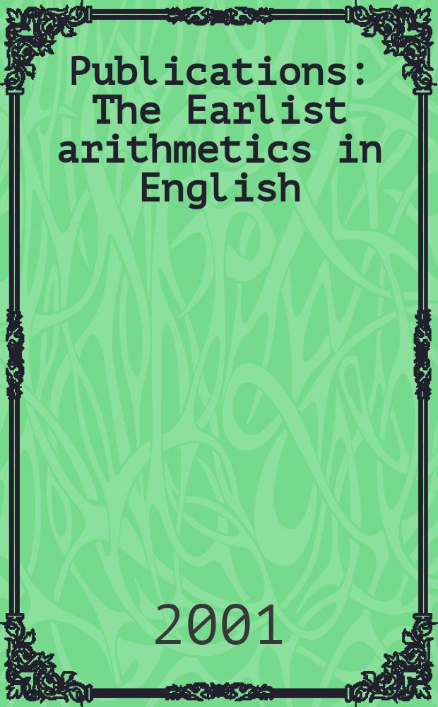 [Publications] : The Earlist arithmetics in English