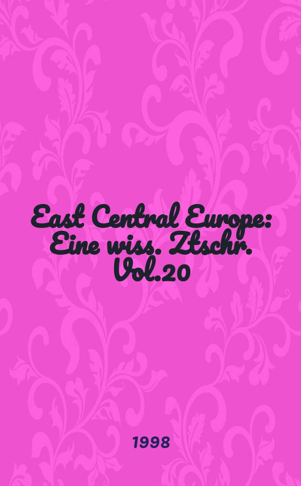 East Central Europe : Eine wiss. Ztschr. Vol.20/23, Pt.3/4 : Old and new poverty in post- 1989 Central Europe