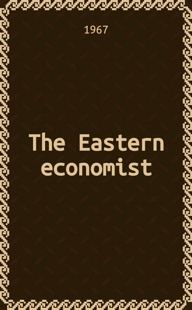 The Eastern economist : Air freight ed. Vol.48, №22 : Budget number