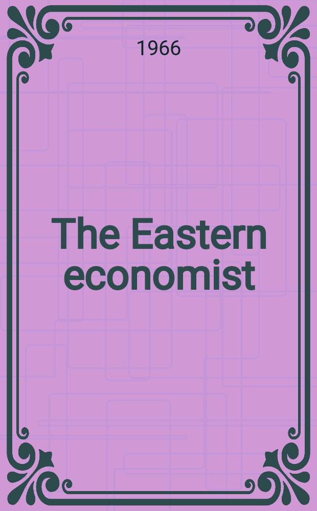 The Eastern economist : Air freight ed. Vol.46, №25 : Budget number