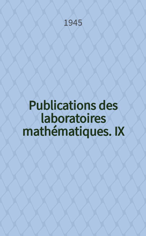 Publications des laboratoires mathématiques. IX : Sur certaines foncions aléatoires stationnaires