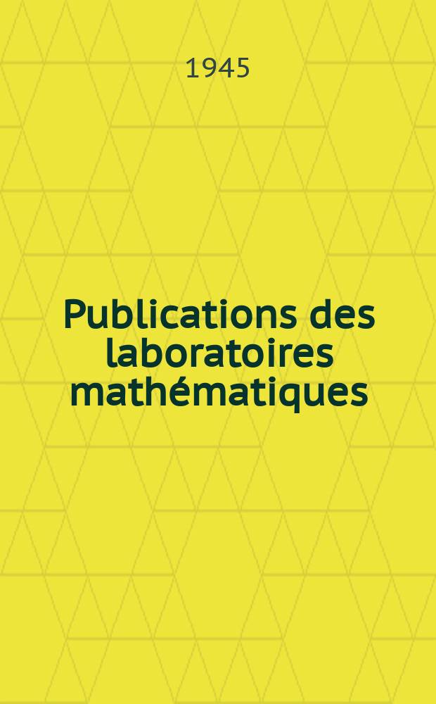 Publications des laboratoires mathématiques